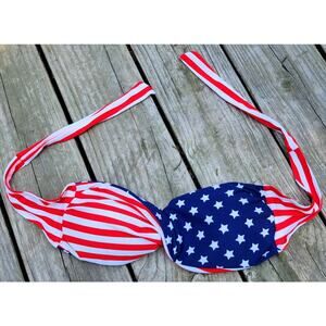 American Flag Swim Top Patriotic Bikini Swim Top Women Size Large